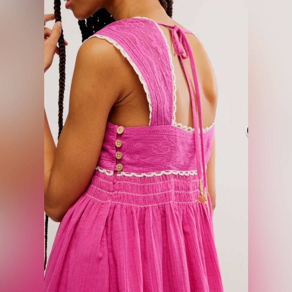 FREE PEOPLE HEARTLAND MINI DRESS IN ISLAND FLOWER Size L NWT - Picture 14 of 15